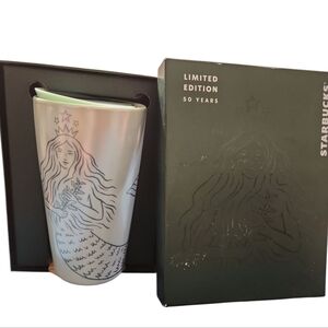 Starbucks 50th Anniversary White and Green Tumbler